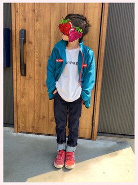 「RADCHAP（ラッドチャップ）のアイテム（ナイロンジャケット）」を使った、aoooooh!!さん（キッズ・125cm）の春コーディネート