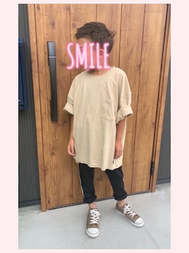 「ZERO standerd（ゼロスタンダード）のアイテム（トップス）」を使った、aoooooh!!さん（キッズ・124cm）の夏コーディネート