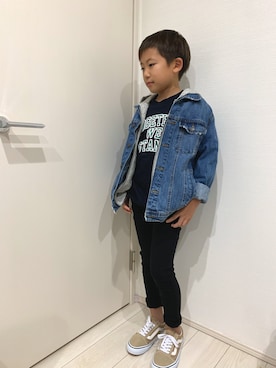 「RADCHAP（ラッドチャップ）のアイテム（パーカー）」を使った、aoooooh!!さん（キッズ・126cm）の秋コーディネート