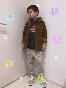 「アイテム（ブルゾン、ブラウン系）」を使った、aoooooh!!さん（キッズ・126cm）の秋コーディネート
