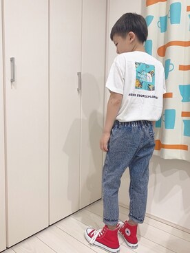 「ノースフェイス」｜aoooooh!!さん（キッズ・129cm）の春コーディネート