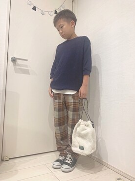 「2020秋チェッカーず」｜「アイテム（その他）」を使った、aoooooh!!さん（キッズ・132cm）の秋コーディネート