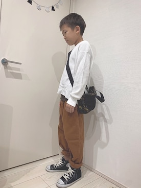 「アイテム（タンクトップ、ブラウン系）」を使った、aoooooh!!さん（キッズ・132cm）の秋コーディネート