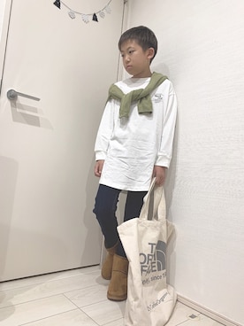 「アイテム（カーディガン/ボレロ）」を使った、aoooooh!!さん（キッズ・132cm）の秋コーディネート