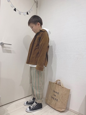 「アイテム（ブルゾン、ブラウン系）」を使った、aoooooh!!さん（キッズ・132cm）の冬コーディネート