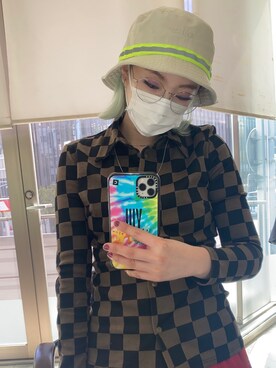 「STUSSY（ステューシー）のアイテム（ハット、ベージュ系）」を使った、yuiさん（レディース・154cm）の春コーディネート
