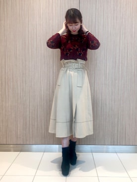 「REDYAZEL（レディアゼル）のアイテム（スカート）」を使った、AYUさん（レディース・160cm）の秋コーディネート