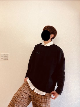 「unrelaxing（アンリラクシング）のアイテム（スウェット）」を使った、なまけもの　さん（メンズ・176cm）の春コーディネート