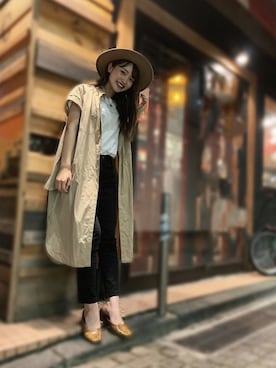 「justone（ジャストワン）のプレーンストレッチスキニーパンツ（その他パンツ、ブラック系）」を使った、justoneさんの夏コーディネート