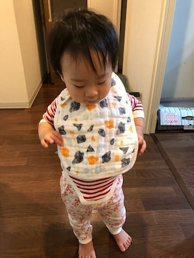 「よだれかけ」｜adenandanaisさん（キッズ・80cm）の秋コーディネート