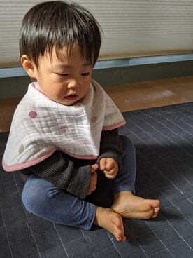 「よだれかけ」｜adenandanaisさん（キッズ・80cm）の秋コーディネート