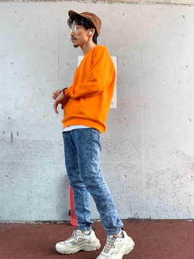 「NERDY（ノルディ）のアイテム（スニーカー）」を使った、Yuji Okoshiさん（メンズ・173cm）の春コーディネート
