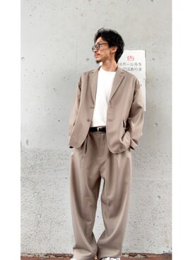 「FREAK'S STORE（フリークスストア）のアイテム（テーラードジャケット）」を使った、Yuji Okoshiさん（メンズ・173cm）の秋コーディネート
