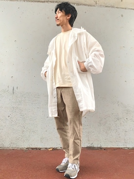 「秋のカフェオレコーデ」｜「アイテム（モッズコート）」を使った、Yuji Okoshiさん（メンズ・173cm）の秋コーディネート