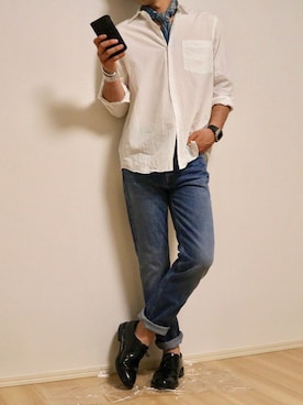 「RRL（ダブル アール エル）のアイテム（財布/小物）」を使った、松崎さん（メンズ・175cm）の春コーディネート