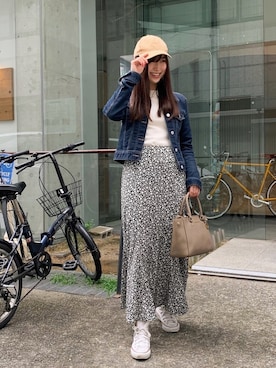 「dazzlin（ダズリン）のアイテム（デニムジャケット）」を使った、otowa mikaさん（レディース・161cm）の春コーディネート