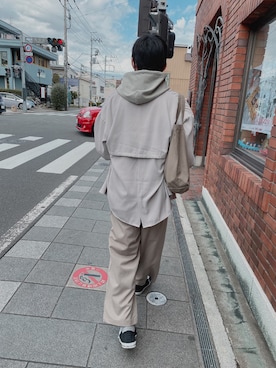 「flaner（フラネ）のアイテム（トートバッグ）」を使った、けいさん（メンズ・177cm）の秋コーディネート