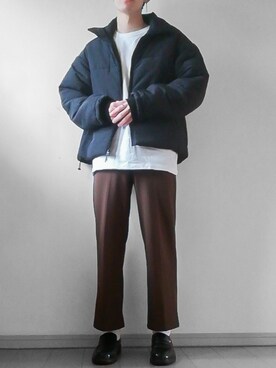 「ブラウンコーデ」｜「アイテム（音楽/本・雑誌）」を使った、けいさん（メンズ・177cm）の冬コーディネート