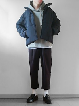 「JUNRED（ジュンレッド）のアイテム（スラックス）」を使った、けいさん（メンズ・177cm）の冬コーディネート