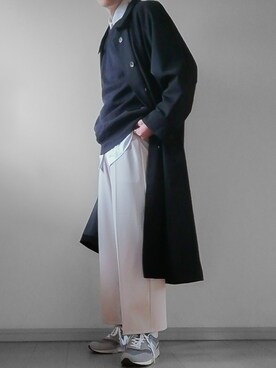 けいさんの「loose soutien collar long coat/ルーズステンカラーコート」を使ったコーディネート