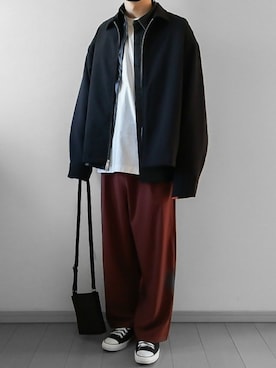 「レザー」｜「アイテム（雑誌）」を使った、けいさん（メンズ・177cm）の春コーディネート