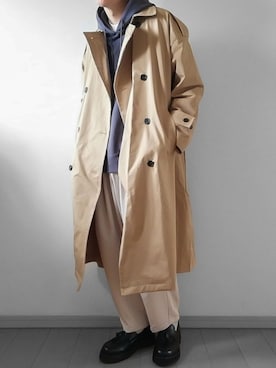 「epnok（エプノック）のアイテム（トレンチコート）」を使った、けいさん（メンズ・177cm）の春コーディネート