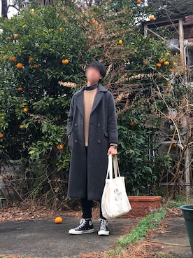 「チャックテイラー」｜「アイテム（チェスターコート）」を使った、SST___sさん（メンズ・184cm）の春コーディネート
