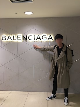 「チャックテイラー」｜「アイテム（トレンチコート）」を使った、SST___sさん（メンズ・184cm）の春コーディネート