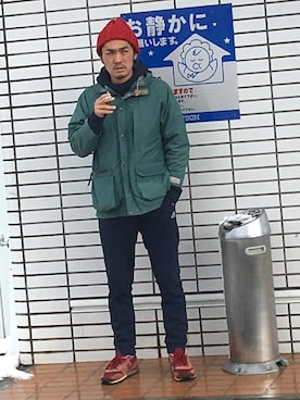 「WOOLRICH（ウールリッチ）のアイテム（マウンテンパーカー）」を使った、DSKさん（メンズ・178cm）の秋コーディネート