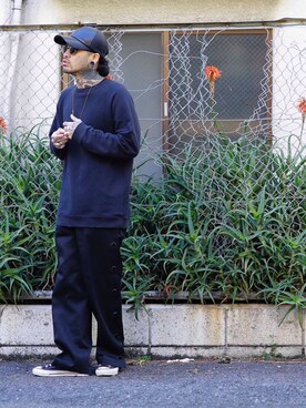 「MYne（マイン）のアイテム（その他パンツ）」を使った、THE PHARCYDEさん（メンズ・175cm）の春コーディネート