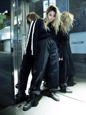 「MYne（マイン）のアイテム（その他パンツ）」を使った、THE PHARCYDEさん（メンズ・175cm）の春コーディネート