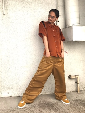 「MYne（マイン）のアイテム（シューズ）」を使った、THE PHARCYDEさん（メンズ・175cm）の夏コーディネート