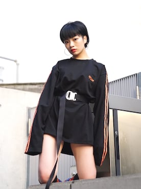 「MYne（マイン）のアイテム」を使った、THE PHARCYDEさん（レディース・153cm）の夏コーディネート