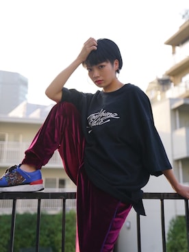 「MYne（マイン）のアイテム」を使った、THE PHARCYDEさん（レディース・153cm）の夏コーディネート