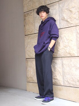 「MYne（マイン）のアイテム（シューズ）」を使った、THE PHARCYDEさん（メンズ・176cm）の夏コーディネート