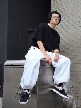 「MYne（マイン）のアイテム（パンツ）」を使った、THE PHARCYDEさん（メンズ・176cm）の夏コーディネート