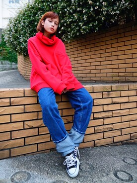 「MYne（マイン）のアイテム（スウェット）」を使った、THE PHARCYDEさん（レディース・160cm）の夏コーディネート