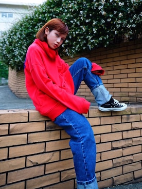 「MYne（マイン）のアイテム（スウェット）」を使った、THE PHARCYDEさん（レディース・160cm）の夏コーディネート