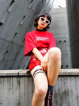 「MYne（マイン）のアイテム」を使った、THE PHARCYDEさん（レディース・159cm）の夏コーディネート