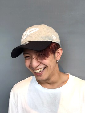 「MYne（マイン）のアイテム（帽子）」を使った、THE PHARCYDEさん（メンズ・175cm）の秋コーディネート