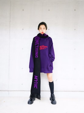 THE PHARCYDEさんの「【MYne】刺繍タートルフーデットビックプルオーバー/embroidery turtle hooded big pullover」を使ったコーディネート