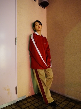 「MYne（マイン）のアイテム（その他パンツ）」を使った、THE PHARCYDEさん（メンズ・175cm）の秋コーディネート