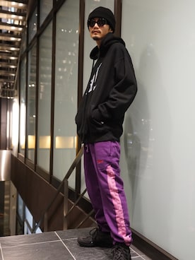 「MYne（マイン）のアイテム（その他パンツ）」を使った、THE PHARCYDEさん（メンズ・175cm）の秋コーディネート