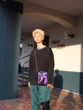 「MYne（マイン）のアイテム（その他パンツ）」を使った、THE PHARCYDEさん（メンズ・175cm）の夏コーディネート