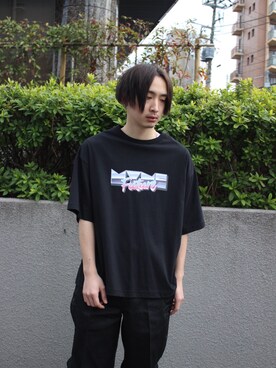 「MYne（マイン）のアイテム（Tシャツ/カットソー）」を使った、THE PHARCYDEさん（メンズ・175cm）の春コーディネート