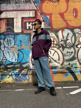 「MYne（マイン）のアイテム（ブルゾン）」を使った、THE PHARCYDEさん（メンズ・180cm）の秋コーディネート