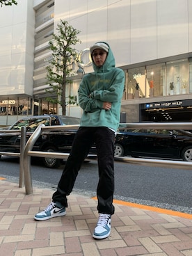 「MYne（マイン）のアイテム」を使った、THE PHARCYDEさん（メンズ・178cm）の春コーディネート