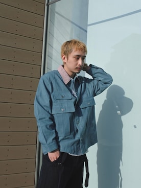 「MYne（マイン）のアイテム（ブルゾン）」を使った、THE PHARCYDEさん（メンズ・178cm）の春コーディネート