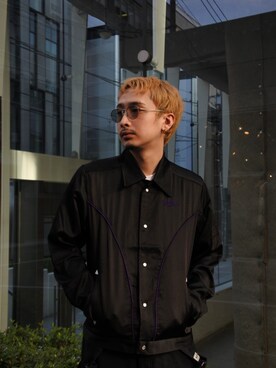 「MYne（マイン）のアイテム（ブルゾン）」を使った、THE PHARCYDEさん（メンズ・178cm）の春コーディネート