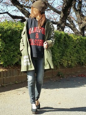 「BARAK（バラク）のアイテム（帽子）」を使った、&りっちさん（レディース・154cm）の秋コーディネート